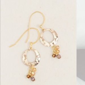Holly Yashi Sun Circle gold & crystal earrings